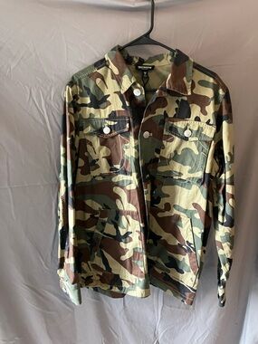 True Religion Camouflage Military Field Jacket - Green/Brown/Black
